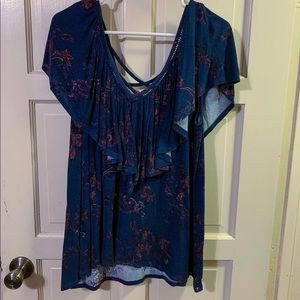 Blue Flowy top